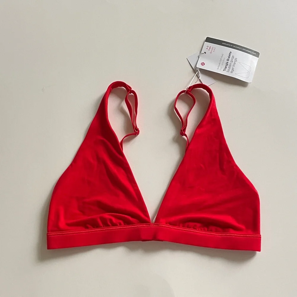 Lululemon Triangle Bralette Soft Nulu Red Wireless Non-Padded Bra